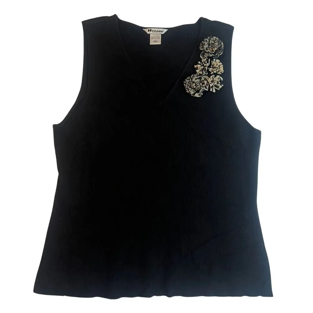 Nygard Collection Blouse Women XL Sleeveless Classic Preppy Academia Shell - Picture 9 of 16